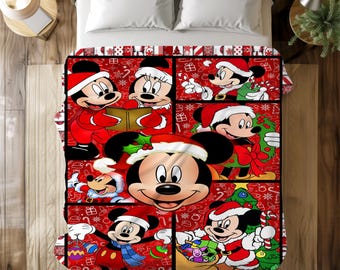 Gepersonaliseerde Mickey Mouse deken, Mickey deken, Mickey Mouse verjaardagscadeaus, Disneyland Mickey Minnie Kerstmis 2025, babycadeau kerst