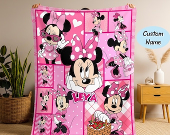 Personalisierte Minnie-Maus-Decke, Minnie-Decke, Micky Minnie-Maus-Decke, Geburtstagsgeschenk, Weihnachtsgeschenk, Baby-Decke