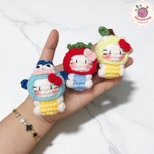 Handmade Crochet Cat Keychain: Amigurumi Plush Bag Charm