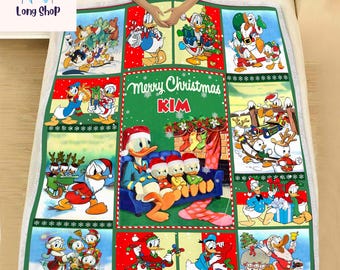 Personalized Donald Duck Blanket, Donald Duck Fleece Blanket, Baby Throw Blanket, Baby Shower Blanket, Christmas Gift