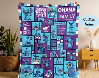 Stitch deken, Lilo Stitch fleece deken, Stitch verjaardagscadeaus, Stitch kerstcadeaus, babyshower cadeau, babydeken