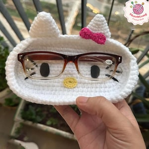 Crochet Cat Glasses Holder, Miffy Eyeglass Tray, Crochet Sunglasses Holder, Bear Case Holder, Crochet Glasses Holder Handmade, Birthday Gift