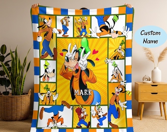 Personalized Goofy Fleece Blanket, Goofy Movies Blanket, Christmas Gifts, Baby Blanket Gift