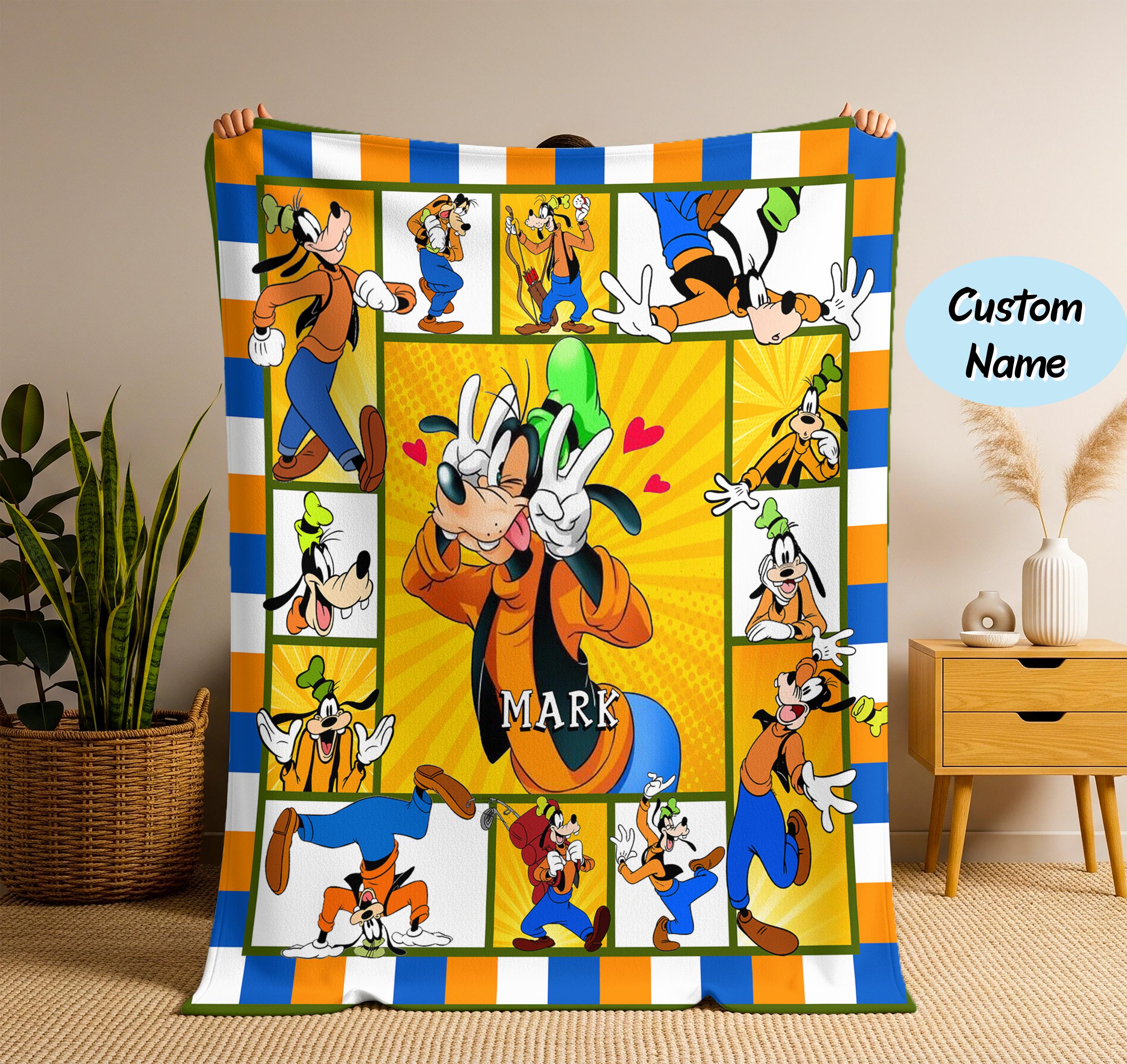 Personalized Goofy Fleece Blanket, Goofy Movies Blanket, Christmas