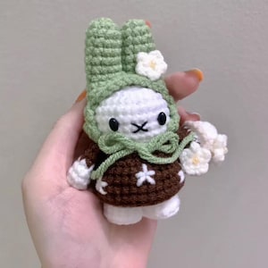 Bunny Miffy Handmade Crochet Lifestyle Keychain Bag With Charm, handmade Keychain crochet, Gift For Her, Handmade crochet Keychain