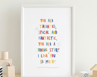 YOU ARE FANTASTIC!- Positive psychology series art print // positive thinking //colorful home decor