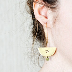FOX-Ohrringe / / Halbmond roh Messing Haken Ohrringe / / hand gestempelten Schmuck