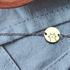 CAT bracelet // raw brass // hand stamped jewelry