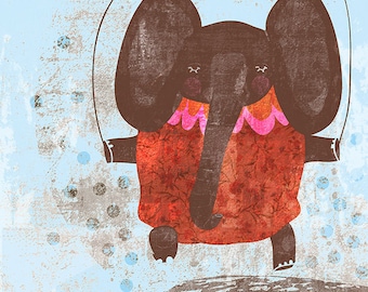 ELEPHANT - art print // animal illustration // home decor nursery