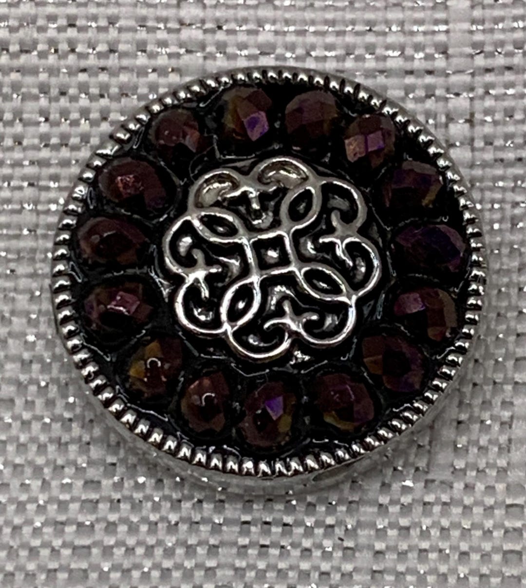Dark Purple Crystals - Snap Button Charm - 18mm/20mm - Genuine Ginger ...