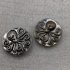 OCTOPUS, OCTOPUSES - Snap Button Charm - 18mm/20mm - Genuine Ginger Snaps & Co Charm - Set of 2