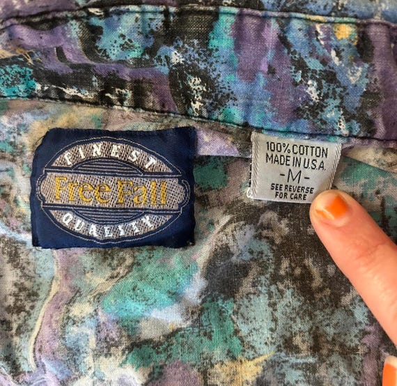 Vintage Men’s Button Up with Retro Pattern - image 2