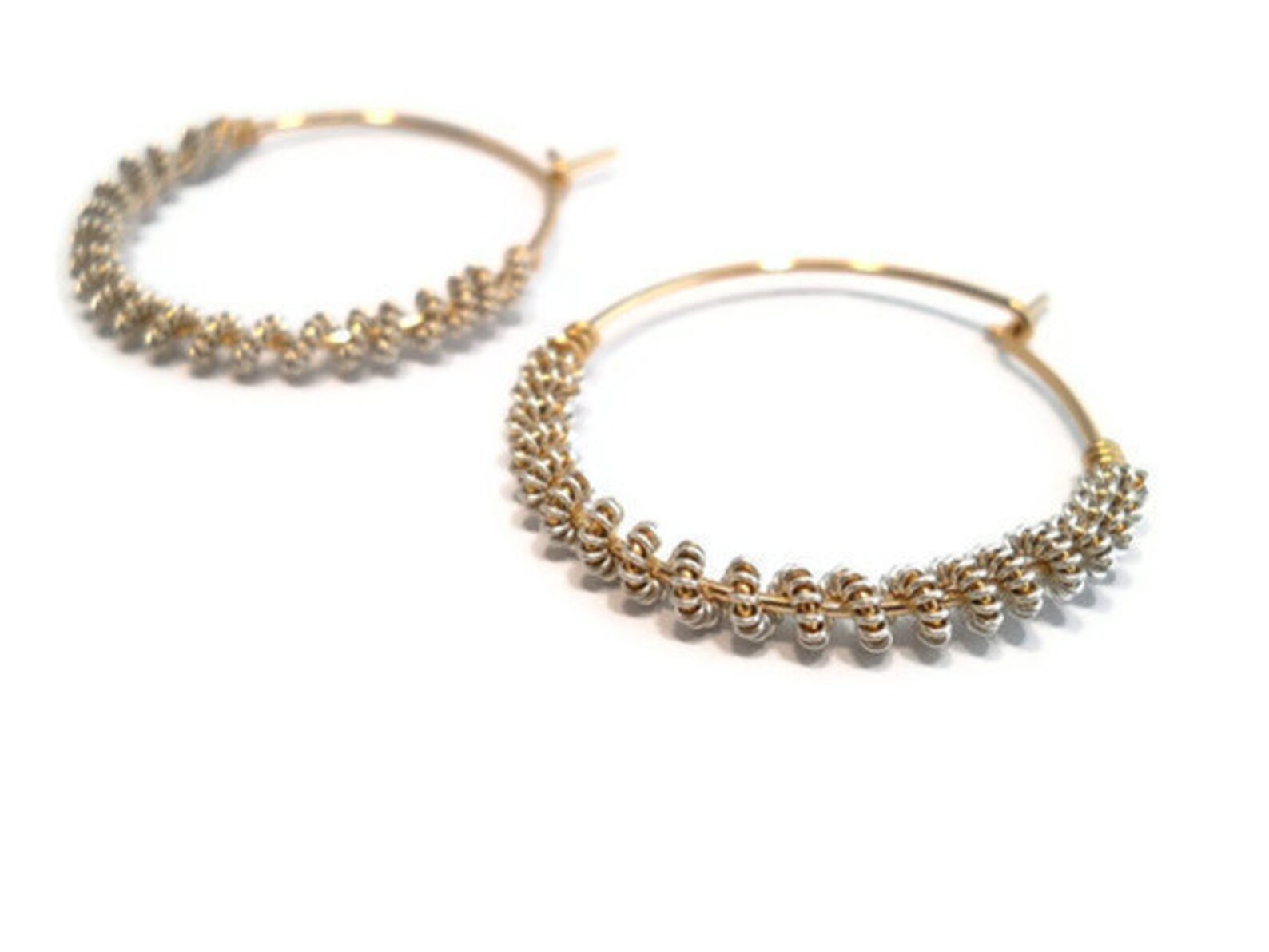 Wire Weave Jewelry Hoop Earrings Coiled Hoops Woven Wire Etsy