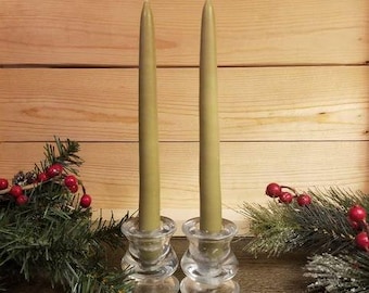 Hand Dipped Bayberry Taper Candle Pair