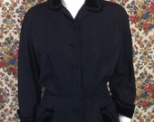 Vintage Black 40 39 s-50 39 s Coat Dress Cocktail Dress Velvet Soutache Beading Pockets Elegant Design Ladies Large