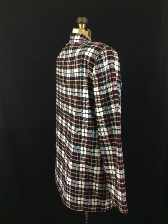 Vintage 1980's Plaid Jacket Ladies 12// Wool Blen… - image 9