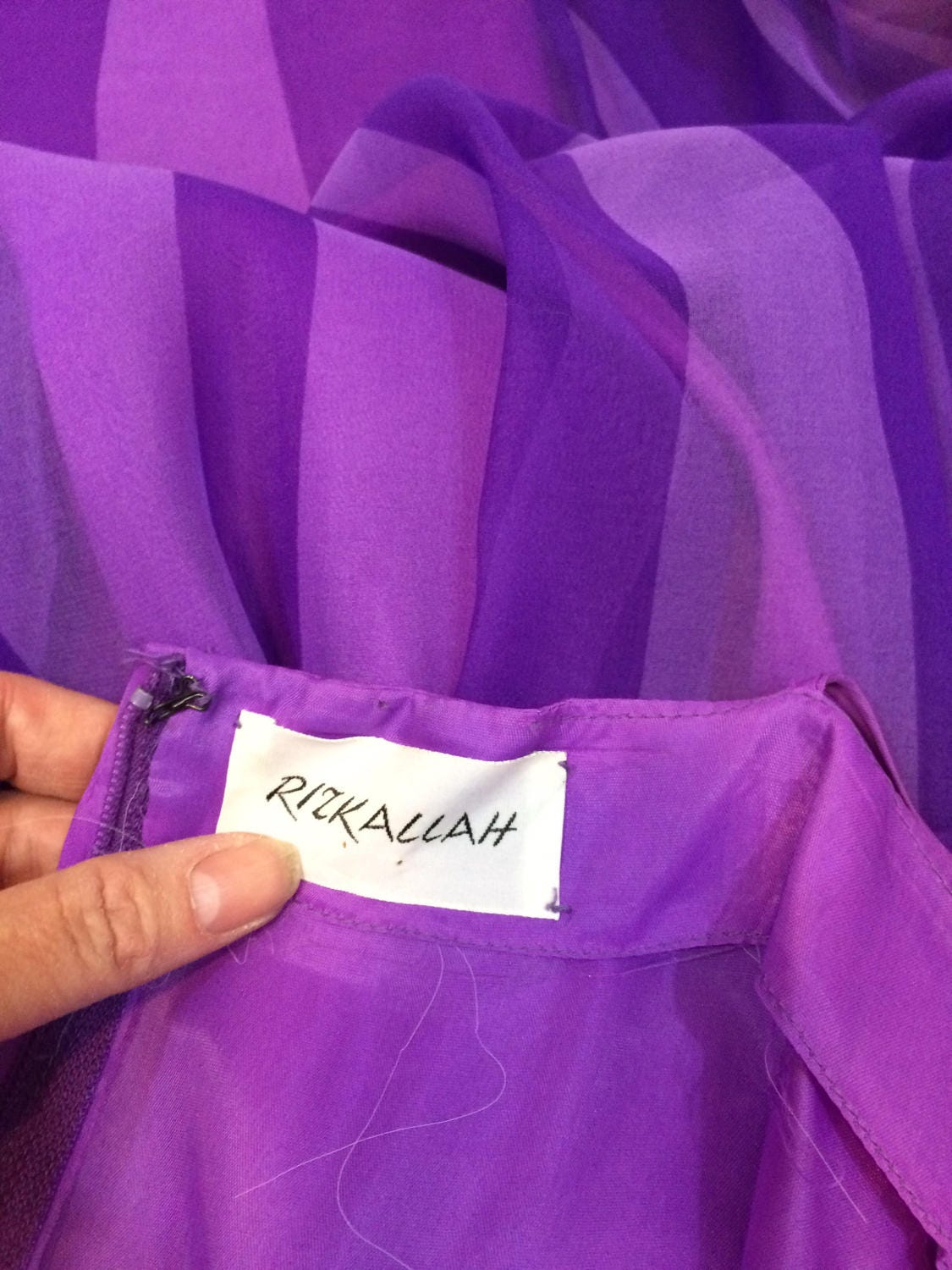 Vintage Purple Chiffon 1980's Dress // Long Sleeved Sheer - Etsy