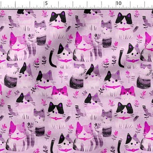 Cats Cotton 100%, Eco-print, Printed Cotton Fabric, Sweet Cats Fabric, High Quality Fabric, By The Yard Metre Width 150cm /60&quot;