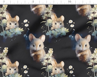 Cute Mouse Cotton Fabric 100%, Eco-print, Printed Cotton Fabric, Mice Fabric, High Quality, By The Yard Metre Width 150cm /60"