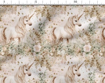 Katoen sprookjesachtige eenhoorn 100%, ecoprint, bedrukte katoenstof, eenhoornstof, hoge kwaliteit, op maat gesneden Meterbreedte: 150 cm