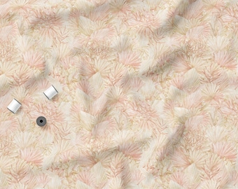 Cotton Knit Fabric Pastel Flowers, Eco-print, Moroccan Pattern Flowers Fabric, Stretchable, Knit, By The Yard Metre Width 145cm /57"