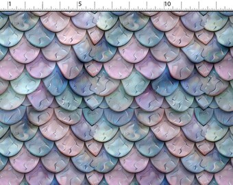 Pastel Scales Cotton 100%, Eco-print Fabric, Scales Printed Cotton Animal Fabric, High Quality Fabric, By The Yard Metre Width 150cm /60"