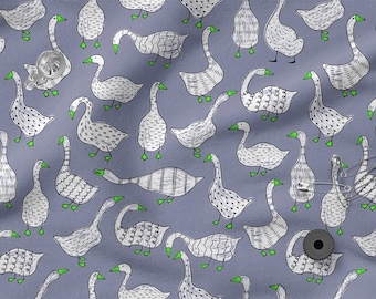 Bunte Gänse Baumwollstoff 100% Baumwolle, Eco-print, bedruckter Baumwollstoff, süßer Gänse Stoff Meterware 150 cm / 60"