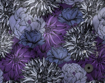 Tropical Flowers Cotton 100%, Eco-print Fabric,Printed Cotton Fabric, Tropical Fabric High Quality Fabric By The Yard Metre Width 150cm /60"