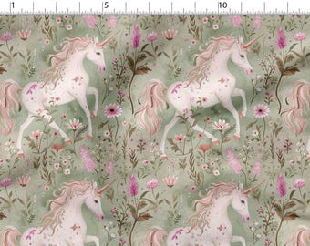Fairytale Unicorn Cotton 100%, Eco-print, Printed Cotton Fabric, Unicorns  Fabric, High Quality, By The Yard Metre Width 150cm /60"