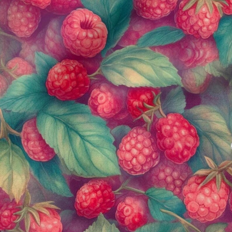 Raspberries Cotton Fabric 100%, Eco-print, Printed Cotton Fabric ...