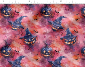 Halloween Cotton Fabric 100%, Eco-print, Printed Cotton Fabric, Halloween Fabric, High Quality By The Yard Metre Width 150cm /60"