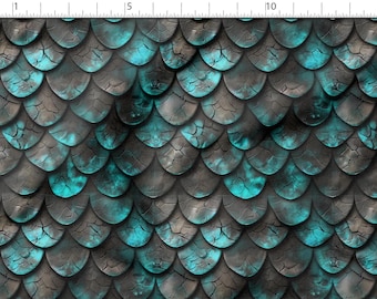 Dragon Scales Cotton 100%, Eco-print Fabric, Scales Printed Cotton Animal Fabric, High Quality Fabric, By The Yard Metre Width 150cm /60"