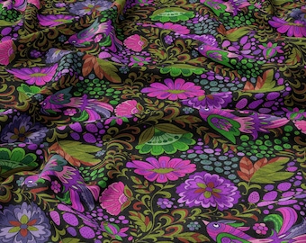 Colorful Meadow Linen 100%, Eco-print, Printed Linen fabric, Flowers Fabric Softened linen for sewing By The Yard Metre Width 150cm /60"