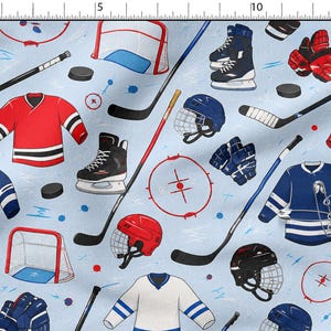 Ishockeybomullstyg 100%, Ekotryck, Tryckt bomullstyg, Ishockeytyg, Högkvalitativt tyg, Meterbredd 150 cm /60"