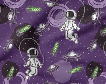 Tela de algodón 100% con estampado de astronautas, ecoimpresión, tela de algodón estampada, tela espacial, tela de alta calidad, cortada a medida, ancho de 150 cm (60").