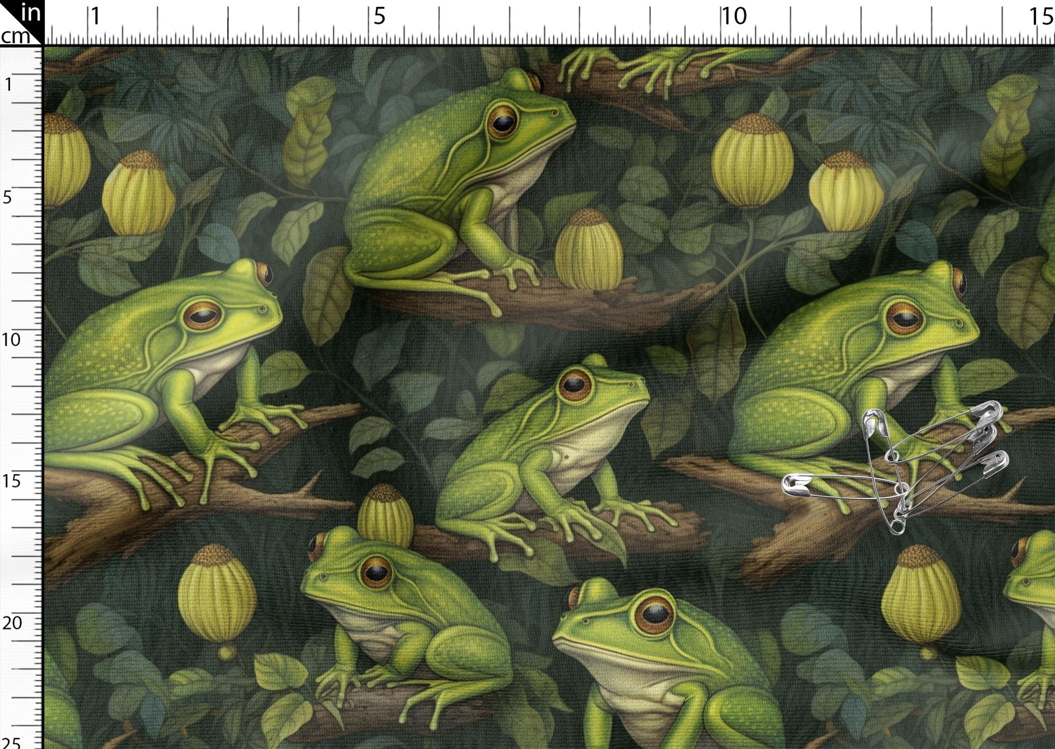 Frog Cloth Frogs Cotton Fabric 100%, Eco-print, Printed Cotton Fabric, Froggy ...