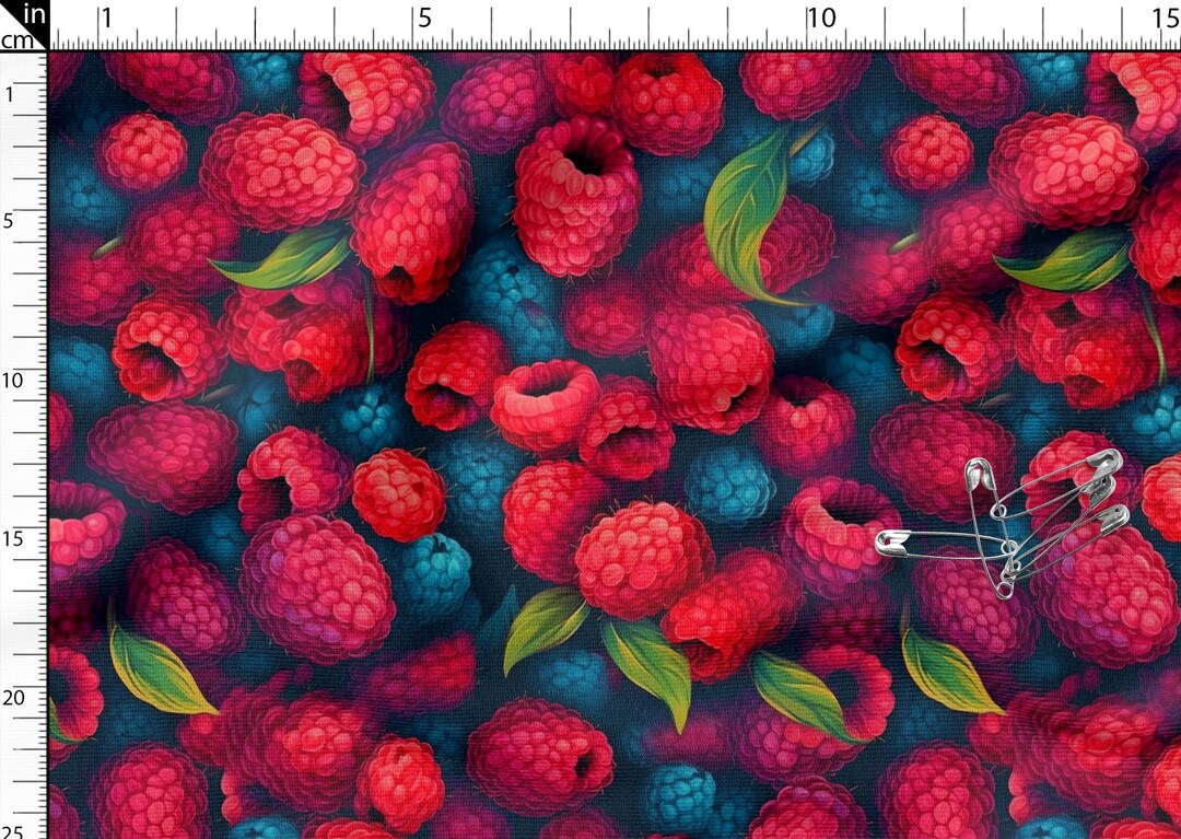 Devon Raspberry Fabric Raspberries Cotton Fabric 100%, Eco-print, Printed Cotton Fabric ...