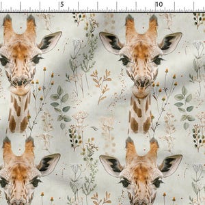 Watercolor Giraffe Cotton Fabric 100%, Eco-print, Printed Cotton Fabric, Giraffes Fabric, High Quality, By The Yard Metre Width 150cm /60&quot;