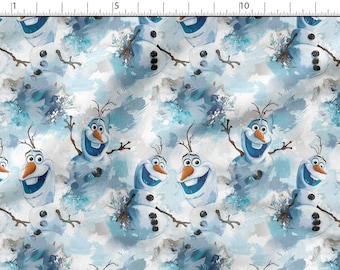 Classic Cartoon Fabric 100%, Eco-print, Printed Cotton Fabric,Snowman cartoon Fabric, High Quality By The Yard Metre Width 150cm /60"