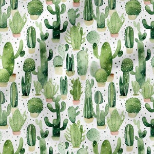 Tessuto di cotone Cactus 100%, stampa ecologica, tessuto messicano stampato in cotone Cactus, tessuto di alta qualità tagliato su misura, larghezza metro 150 cm / 60"