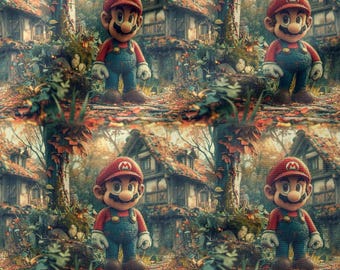 Classic Cartoon Fabric 100%, Eco-print, Printed Cotton Fabric, Mario Fabric, High Quality By The Yard Metre Width 150cm /60"