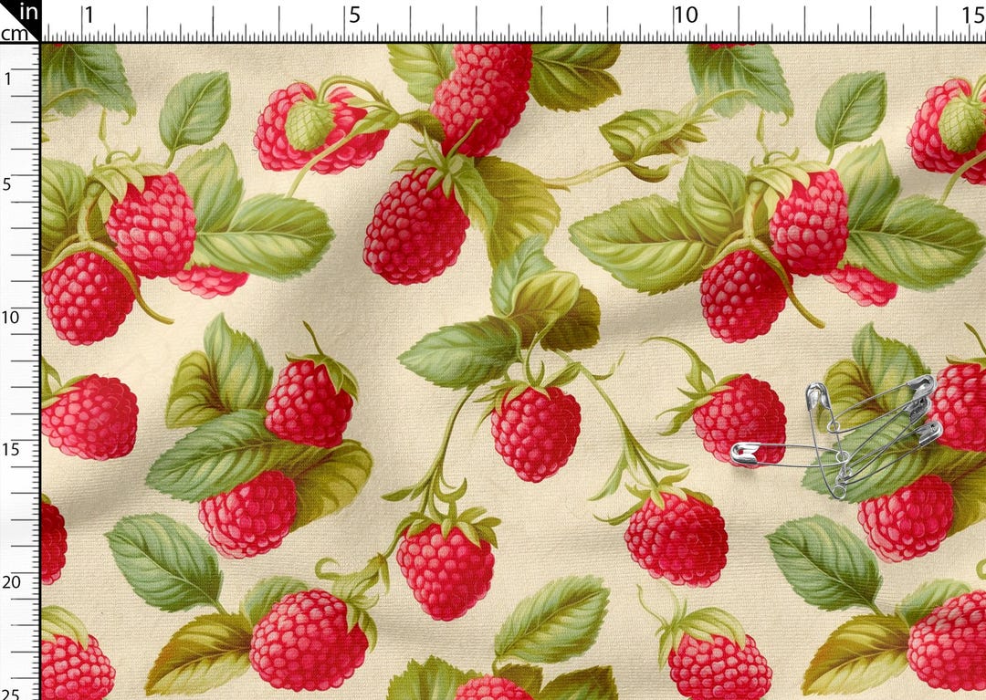 Devon Raspberry Fabric Raspberries Cotton Fabric 100%, Eco-print, Printed Cotton Fabric ...