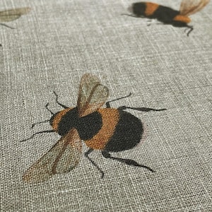 Linen fabric Bumblebees Beige in melange, Softened linen for sewing By The Yard Metre Width 150cm /60"