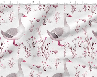 Süßer Gänse Baumwollstoff 100% Baumwolle bedruckt, Eco-print, Baumwolle bedruckt, süßer Gänse Stoff Meterware 150 cm / 60"