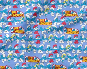 Tessuto classico con cartoni animati, 100%, stampa ecologica, tessuto di cotone stampato, tessuto per bambini con cartoni animati, alta qualità, tagliato su misura, larghezza al metro 150 cm / 60"