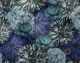 Tropical Flowers Cotton 100%, Eco-print Fabric,Printed Cotton Fabric, Tropical Fabric High Quality Fabric By The Yard Metre Width 150cm /60"