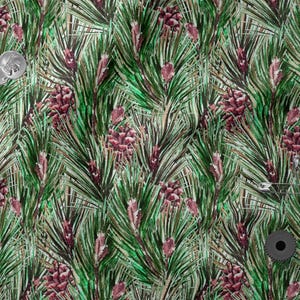Tessuto di cotone con aghi di pino 100%, stampa ecologica, tessuto di cotone stampato con fiori, tessuto di alta qualità tagliato su misura, larghezza al metro 150 cm / 60"