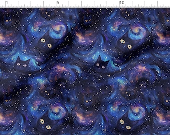 Space Cats Pattern Cotton 100%, Eco-print, Printed Cotton Fabric, Cat Fabric, High Quality Fabric, By The Yard Metre Width 150cm /60"