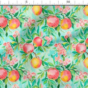 Fresh Apple Cotton 100%, Eco-print, Printed Cotton Fabric, Apples Fabric, High Quality Fabric, By The Yard Metre Width 150cm /60&quot;