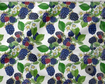 Blackberries Cotton 100%, Eco-print, Printed Cotton Fabric, Blackberries Fabric, High Quality Fabric, By The Yard Metre Width 150cm /60"